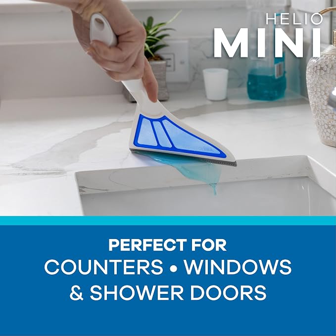 Helio AirBroom 3-Piece Sweeper, Squeegee & Dustpan for Wet/Dry Cleaning | Pet hair broom and squeegee for wet and dry cleaning on floors, windows, carpets, and furniture.