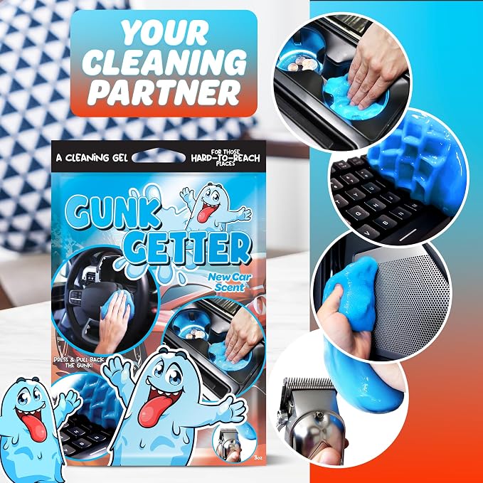 Car Cleaning Gel 12 Pack for Those Hard to Reach Places, Automotive Cup Holder Electronic Keyboard Office, Slime Gel Cleaner Dust Crumb Removal (New Car, 12 Pack)