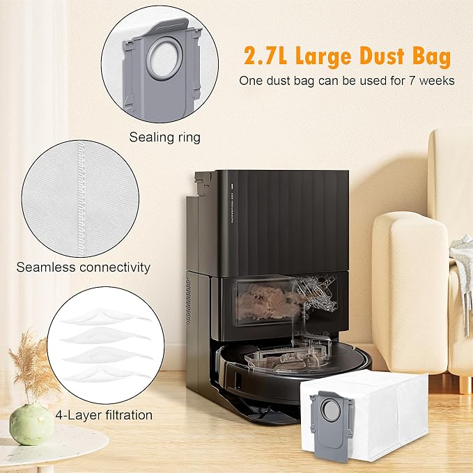 22 Pack Replacement Parts for Roborock Qrevo S/Pro/Plus/MaxV Robot Vacuum | 【Not for Q Revo】2 Mainbrush 4 Filter 4 Dust Bags 4 Mop Pads 6 Sidebrush 1 Cleaning Brush 1 Screwdriver