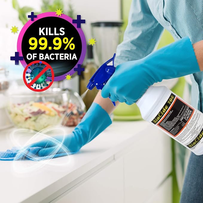 Bio Cide Laboratories BioCide 100 - Multi-Purpose Cleaner and Disinfectant Spray - Professional Grade Bacteria, Virus Mildew, and Fungi Remover - 1-Gallon - Bottle