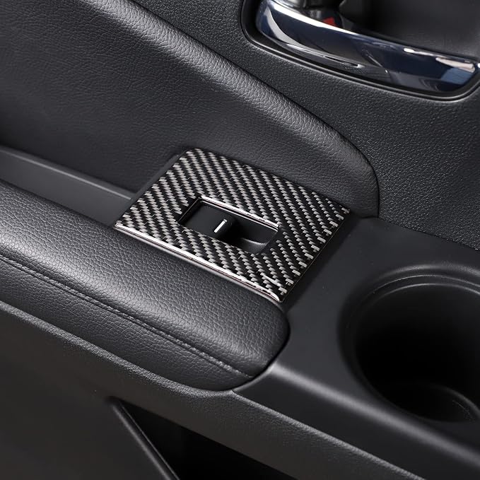 Car Window Lift Switch Cover for Honda Pilot 2016-2022/ Passport 2019-2023, Interior Window Switch Button Panel Decoration Frame Cover, Carbon Fiber (Glass Lift Switch Frame)