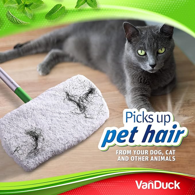 VanDuck Reusable 100% Cotton Mop Pads for Swiffer Sweeper (8-Pack) | Mop not included, reusable terry cloth mop covers, cotton replacement refills, machine washable wet mopping pads