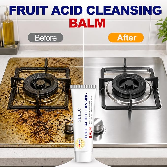 SIIEEC Quartz Countertop Stain Remover Cream & Deep Cleaner, Fruit Acid Cleaning Balm | Removes Coffee, Water, Grease & Food Stains | Non-Abrasive, Scratch-Free