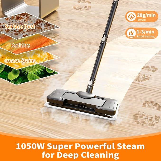 Steam Mop, Detachable Steam Cleaner 16-in-1 Lightweight Handheld Steamer for Hardwood Floors, Home, Tile, Clothes, Windows Cleaning