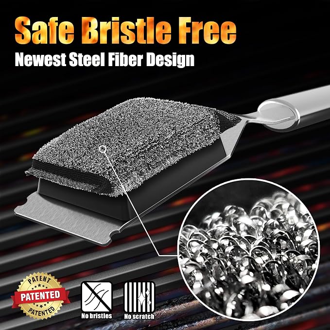 GRILLART Grill Brush Brsitle Free 1PCS Replacement Head