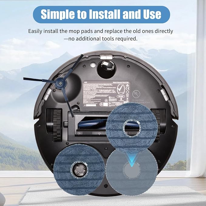 12-Pack C20 Omni Accessories Mop Pads - Washable & Reusable Microfiber Cloths Compatible with eufy C20 Omni Robot Vacuum Cleaner