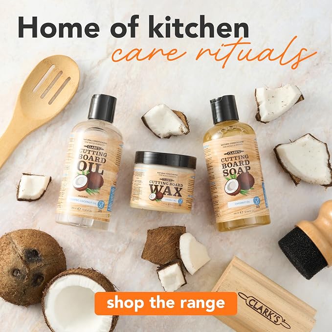 CLARK'S Cutting Board Refined Coconut Soap - Plant Based Food Safe Castile Soap For Countertops Butcher Blocks Bamboo And Utensils - Cleans And Restores Wood - Use Before Food Grade Mineral Oil