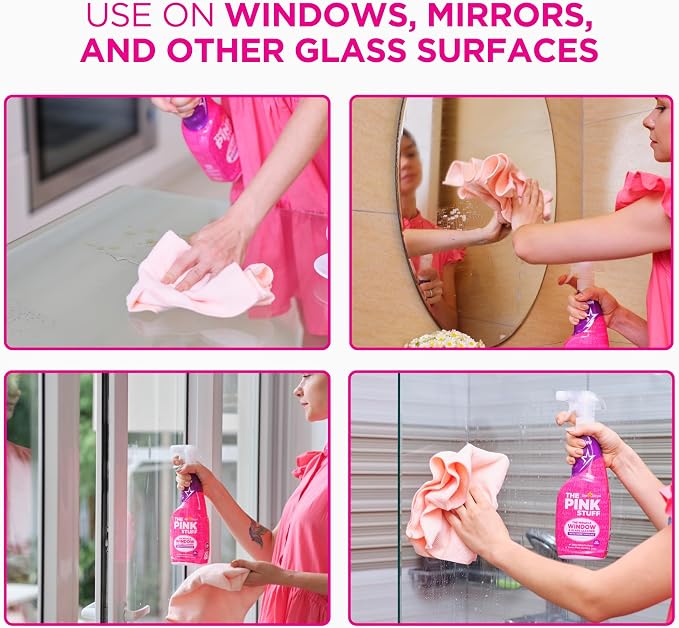 The Pink Stuff Stardrops Miracle Window and Glass Cleaner with Rose Vinegar Spray 750ml 20759