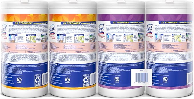 LYSOL Disinfecting Wipes, Multi-Surface, Lavender + Mango, 80 ct. (4 Pack)
