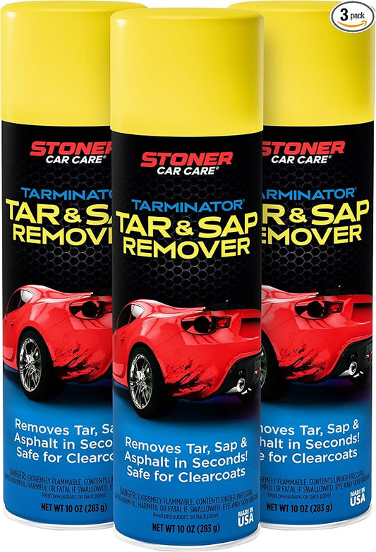 Stoner Car Care 91154-3PK Tarminator Tar, Sap, and Asphalt Remover – Fast Acting Tar and Sap Remover for Cars – Clear Coat Safe Auto Cleaner for Paint, Chrome and Wheels – 10 oz (Pack of 3)