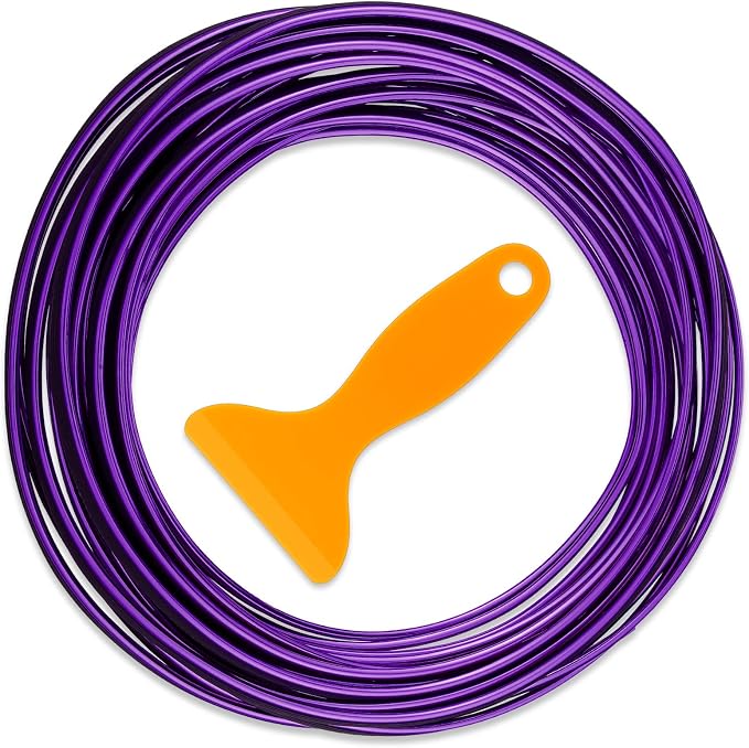 32 Feet Car Interior Moulding Trim Strips Universal Car Decoration Pinstriping Filler Insert Strips Dashboard Decorative DIY Flexible Garnish with Installing Tool(Simple Style,Purple)