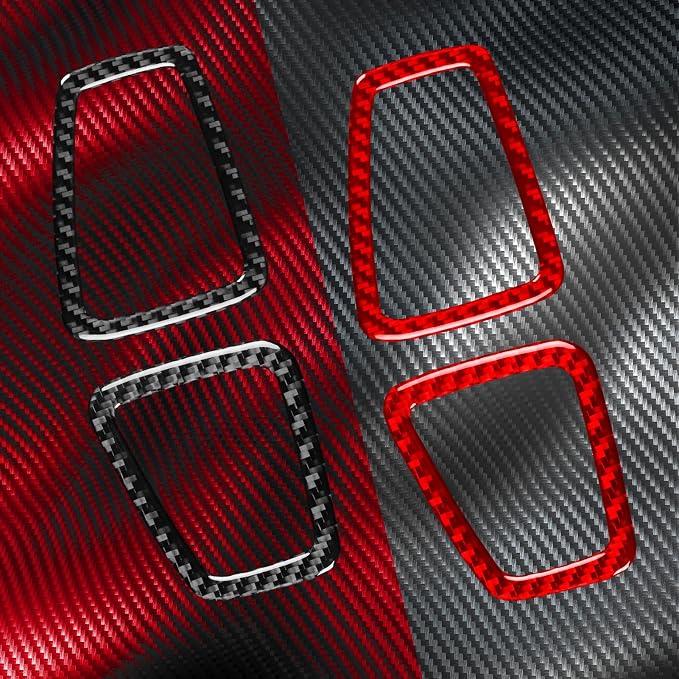 Fit for Cadillac Escalade ESV 2007-2014 / EXT Hybrid 2009-2013 | Real Carbon Fiber | Accessories | Dash Side Defogger Air Vent Frame Trim | Stickers | Anti-scratch | Self-adhesive