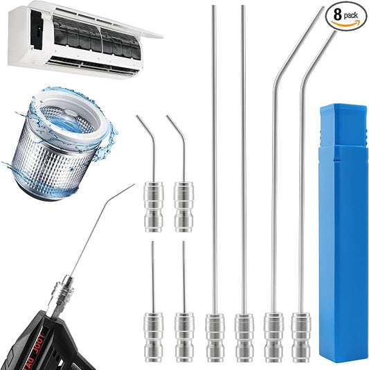 Pressure Washer Needle Nozzle Kit, 8 Pack, 2-4 GPM | Power Washer Needle Tips for Car, Washing Machine, AC Coil, Water Heater, Appliance Cleaning, 1/4” Quick Connect