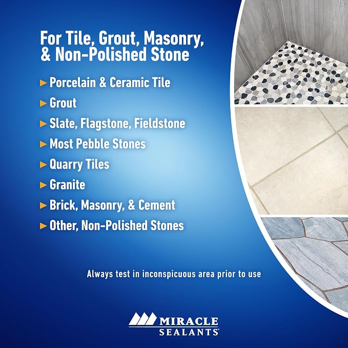 Miracle Sealants Heavy-Duty Acidic Cleaner for Tile & Stone, Grout Haze, Rust Stain & Efflorescence Remover, Quart, 6 Pack