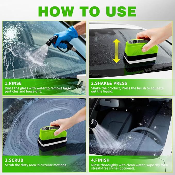 Clear Vision Car Glass Cleaner, Automotive Windshield Cleaning Brush 5.07fl OZ