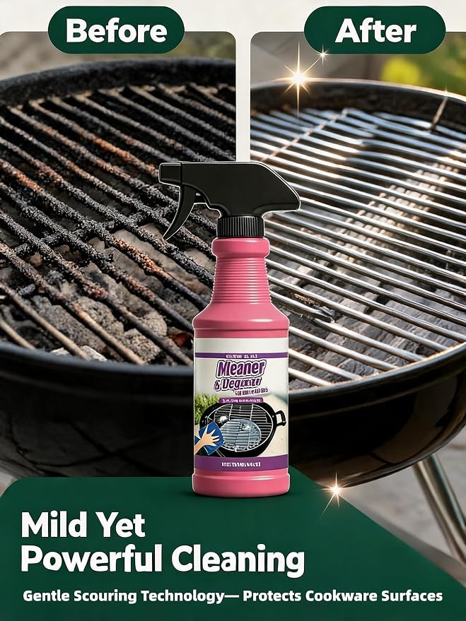 2026 Upgraded High-Concentration BBQ Grill Cleaner Foam - Heavy Duty Kitchen Degreaser Spray for Oven, Stove Top, Range Hood, Stainless Steel Grates - Stubborn Tar & Aged Grease Remover, 120ml