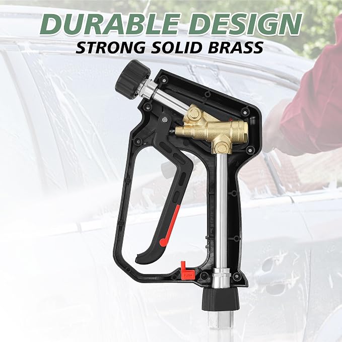 RIDGE WASHER Pressure Washer Gun 5000 PSI, 12 GPM, M22 Fitting | Detachable M22 14 Male to 1/4" Quick Connect, 360° Swivel 3/8'' NPT Thread