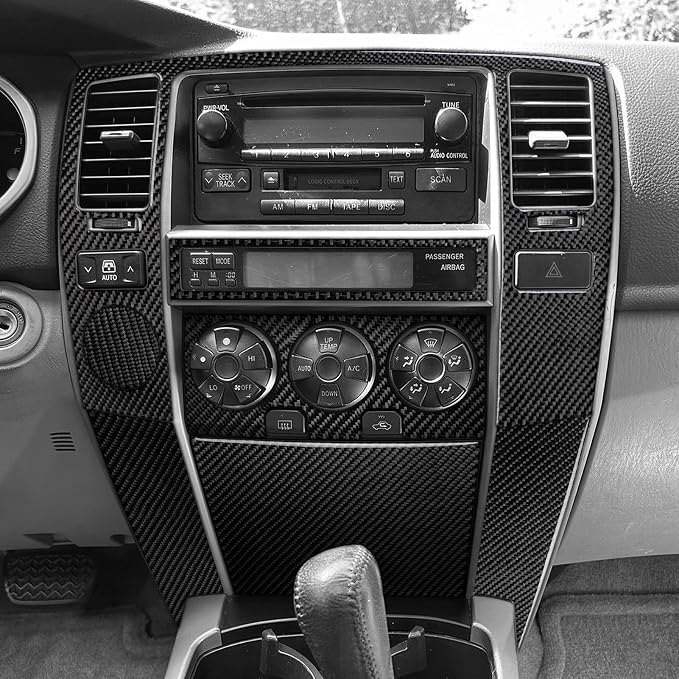 Center Console Stickers Fit for Toyota 4Runner Accessories 2003-2009 | for 4 Runner(N210) SR5/Sport Edition/Limited 2003 2004 2005 2006 2007 2008 2009|Real Carbon Fiber Trim|Thick Overlay