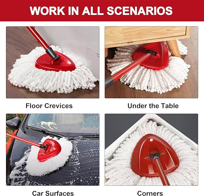 1 Pack Mop Heads Replacement for O-Ceda Easy Wrin Spin Mop, Microfiber Spin Mop Refills, Easy Cleaning Mop Head Replacement (1pc 1-Tank Mop White)