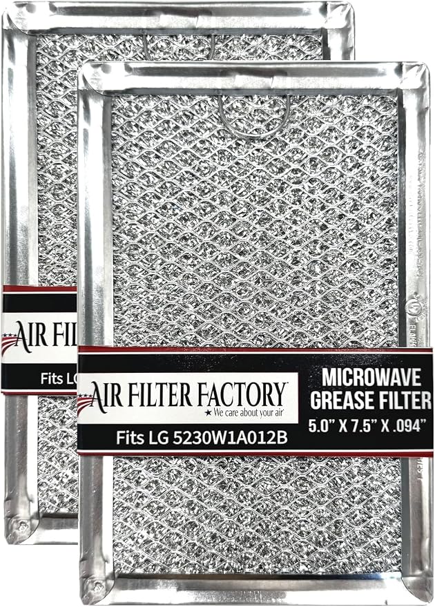 Microwave Oven Replacement For LG 5230W1A012B 12-Layer Aluminum Mesh Grease Filters 2-Pack