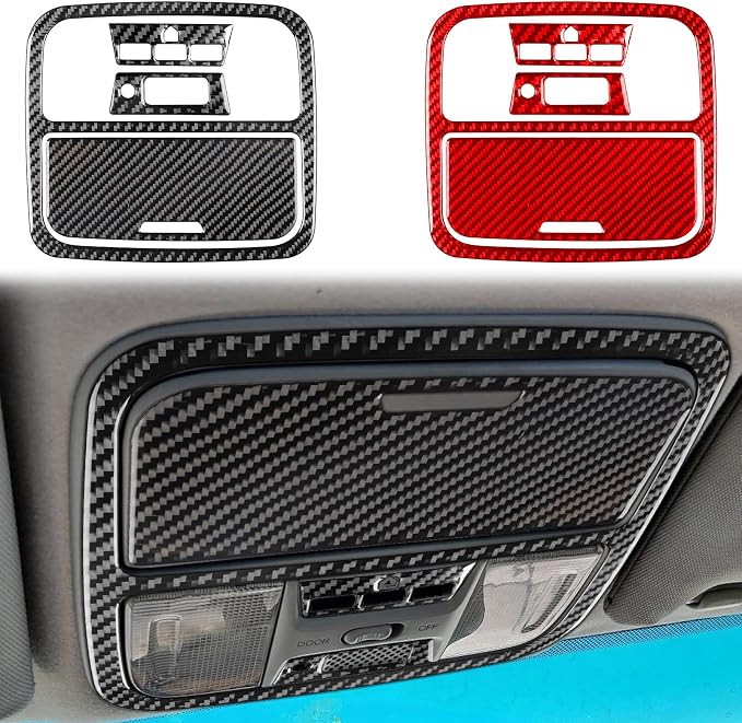 Real Carbon Fiber Trim for Honda Accord Accessories | for 2003 2004 2005 2006 2007，Roof Map Reading Light Panel Reading Lamp Set ，Interior Dash Panel，Thick Overlay Sticker Decal