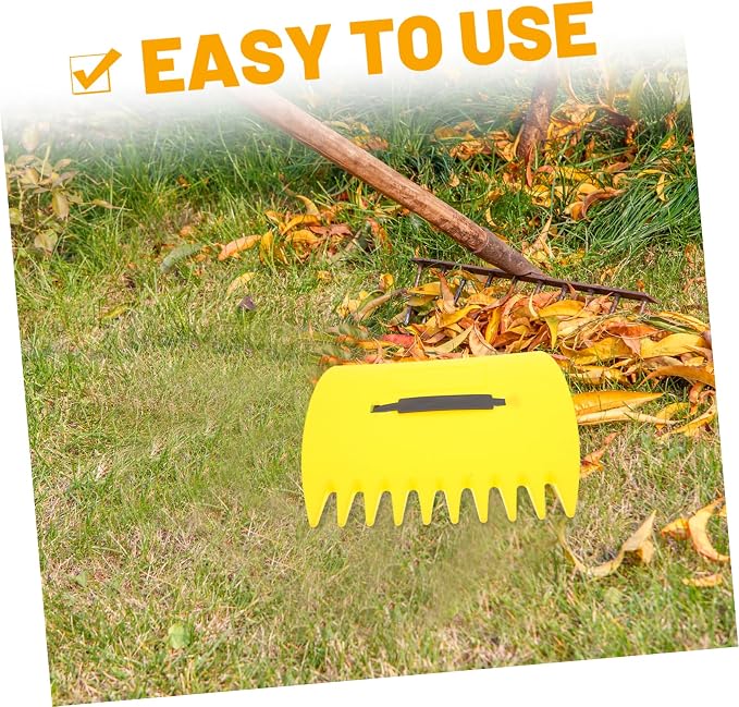 Yardwe 1 Pair Ergonomic Leaf Collector Rake Plastic Lawn Tool with Strong Clamping Force for Efficient Outdoor Leaf Cleanup in Gardens Lawns and Parks
