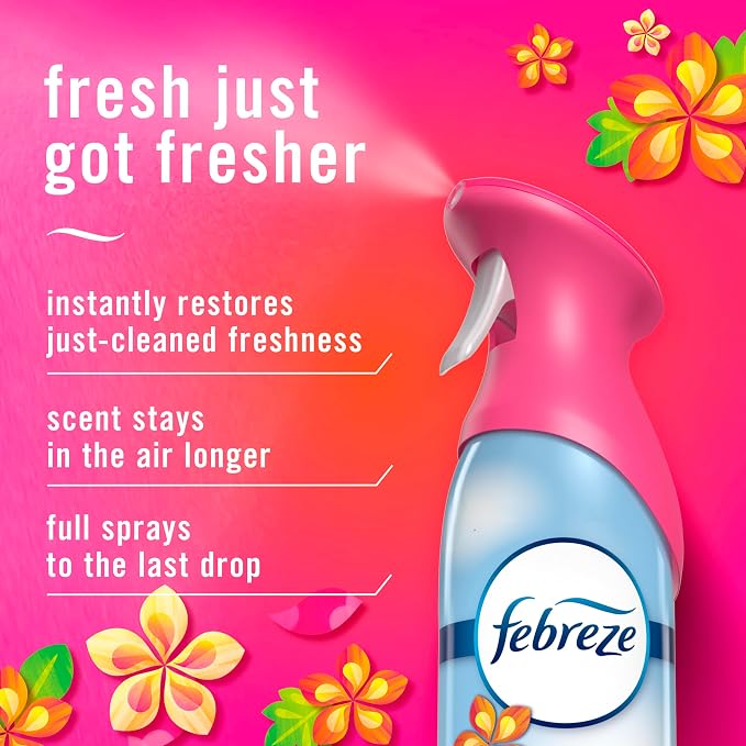Febreze Air Mist, Air Freshener Spray, Odor Fighting Room Spray, Deodorizer for Home Bathroom Kitchen Office Apartment Dorm Room Classroom, Gain Island Fresh Scent, 8.1oz (Pack of 2)