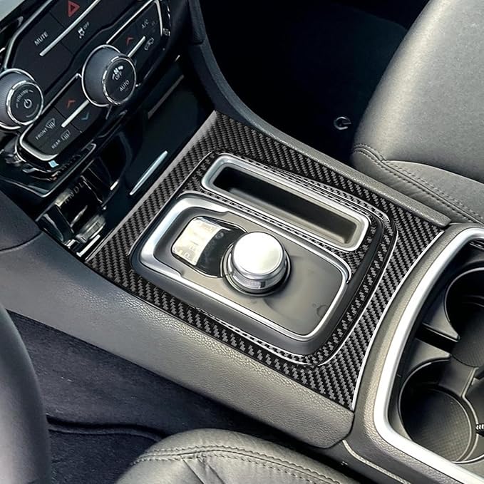 Real Carbon Fiber Trim for Chrysler 300 Accessories | for 2015-2023 300C 300S Limited/Touring Center Console Gear Shift Panel Sticker Interior Thick Overlay Decal