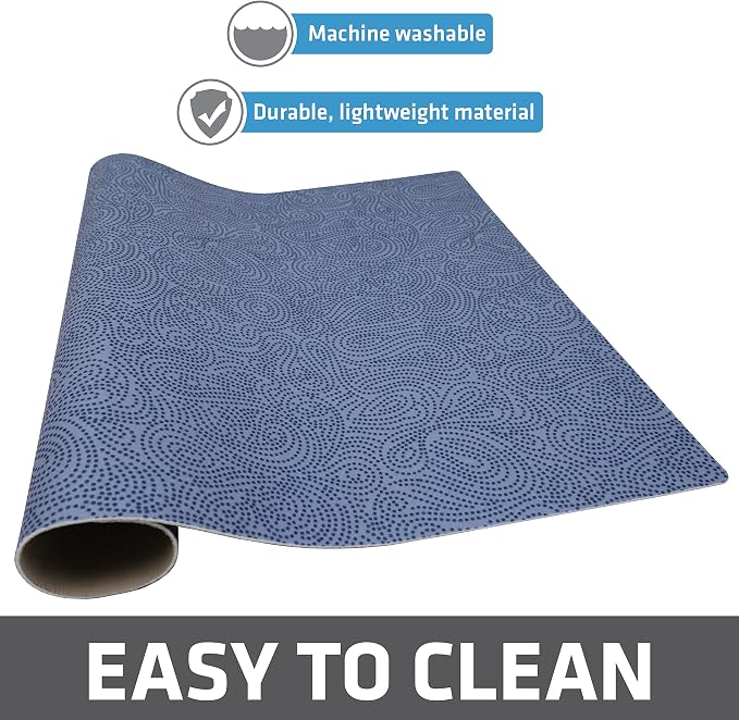 Drymate Jumbo XL Dish Drying Mat (19”x24”), Low-Profile, Super Absorbent, Quick Dry Fabric, Waterproof & Slip-Resistant, for Kitchen Counter, Trimmable, Easy to Clean (USA Made)(Blue)