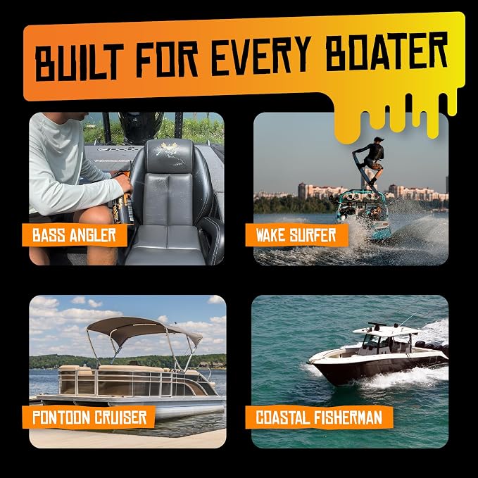 Boat Juice Interior 2-in-1 Vinyl Boat Seat Cleaner & Ceramic UV Protectant Spray | Marine Interior Detailing | Upholstery, Carpet & Plastic | Orange Creamsicle Scent | Made in USA