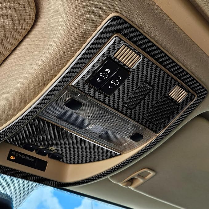 Fit for Cadillac Escalade ESV 2007-2014 / EXT Hybrid 2009-2013 | Real Carbon Fiber | Accessories | Trim Set Reading Light Panel Cover | Stickers | Self-adhesive | Thick Overlay