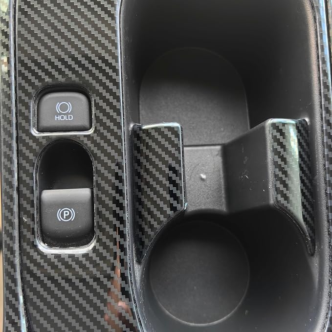 ruihe 7pcs Carbon Fiber Pattern Stainless Car Gear Shift Knob Console Panel Trims Cup Holder Frame Cover Fit for Toyota Corolla 2023 2024 2025 2026