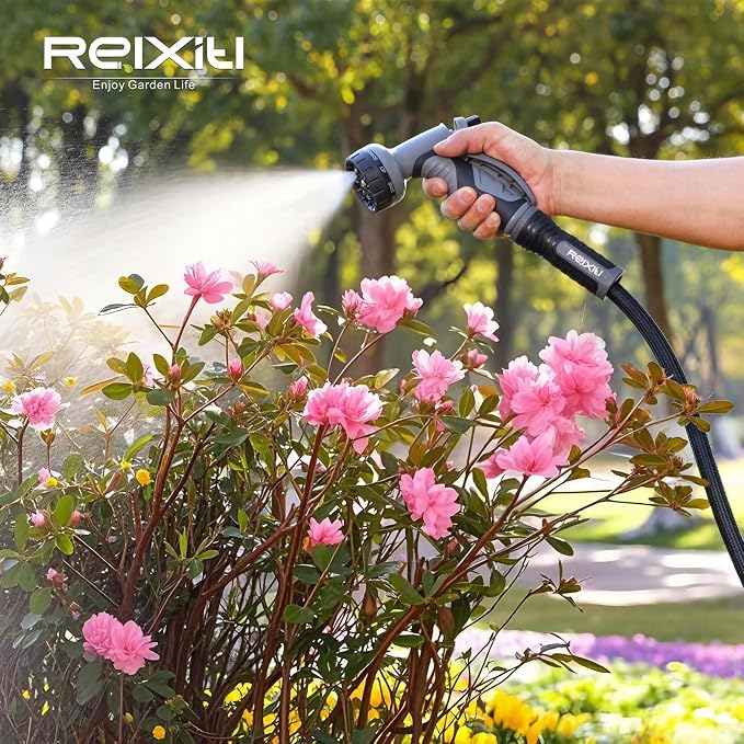 Relxitl Garden Hose, Flexible Water Hose, Ultra Lightweight Non-Expanding hose, Leak proof, Pressure Resistant for Yard, Outdoor (Black, 5FT)