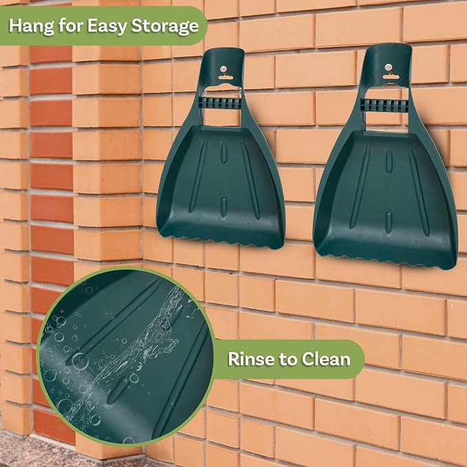 Leaf Scoops Hand Rakes - Lightweight, Durable Grabber Tool for Scooping Up Leaves, Spreading Mulch, Gardening, and Yard Work by Pure Garden (Green)