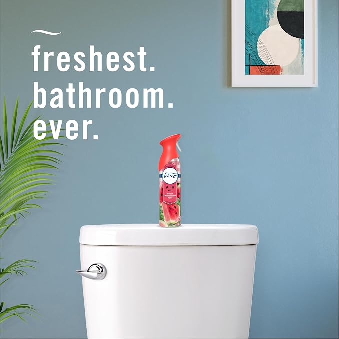 Febreze Air Mist Air Freshener Spray, Odor-Fighting Room Spray, Air Fresheners for Home and Bathroom and Kitchen, Aerosol Can, Sweet Watermelon Vine Scent, 8.8oz (Pack of 2)