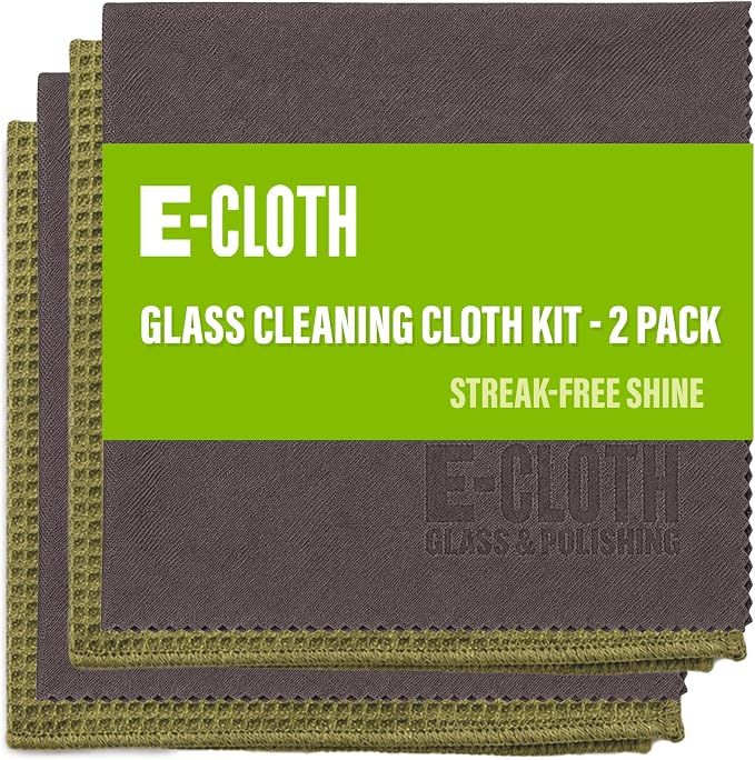 E-Cloth Window and Glass Cleaner Kit, Just Add Water - 2 Kits | Chemical-Free Cleaning - Reusable & Machine Washable Towel, Versatile Use for Mirrors, Cars, & Lenses, Alaskan Blue
