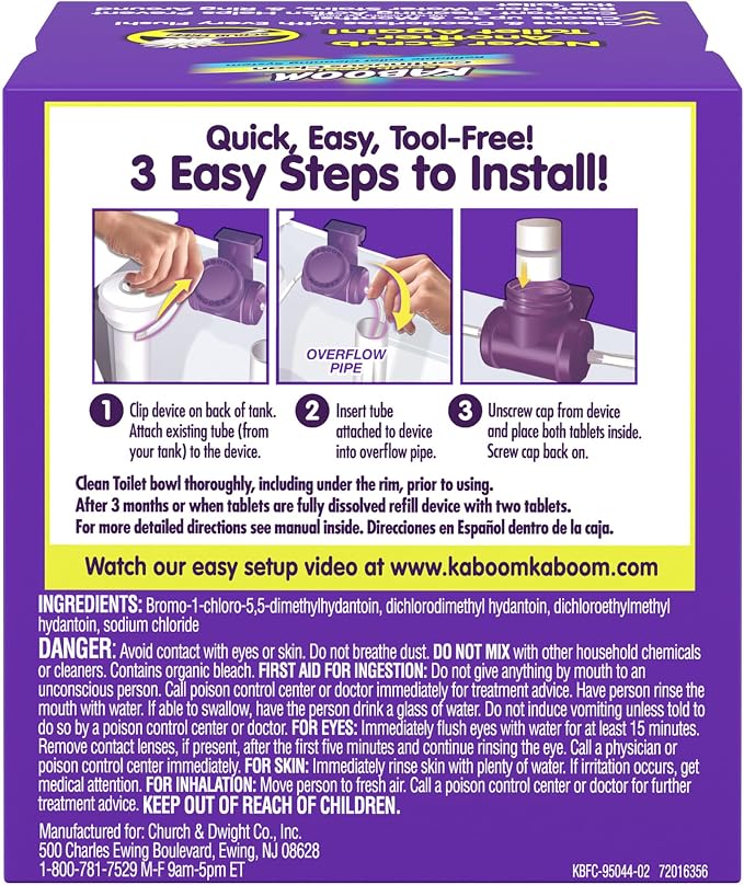 Kaboom Scrub Free! Toilet Bowl Cleaner System with 2 Refills