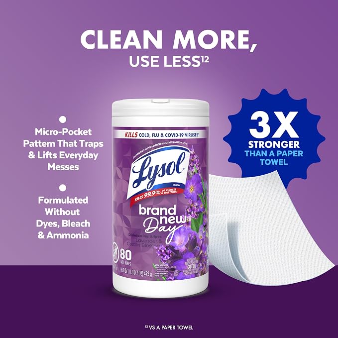 LYSOL Disinfecting Wipes, Multi-Surface Cleaner, Lemon, 80 ct. (3 Pack)
