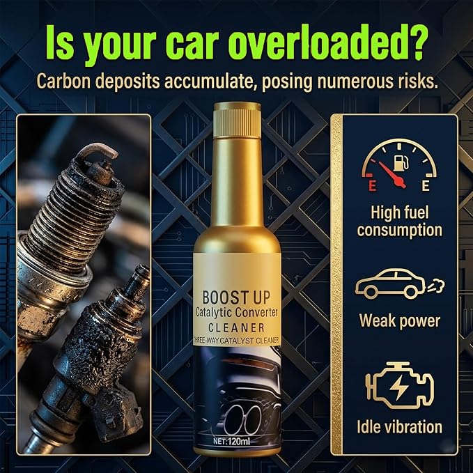 Boost Up Catalytic Convertor Cleaner, Auto Parts Engine, Catalytic Converter Cleaner, Exhaust System Pipe Carbon Removal Cleaner Treatment Additive Oil, fuel injector cleaner Oil Additive(4Pcs*120ml)