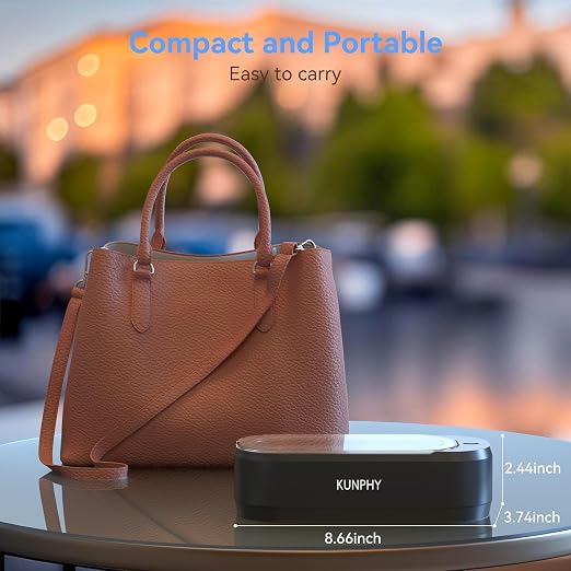 KUNPHY Ultrasonic Jewelry Cleaner, Jewelry Cleaner Machine 12oz 46KHz, Professional Sonic Cleaner with One-Touch Operation, Sonic Cleaner for Rings, Glasses, Jewelry, Dentures (Black)
