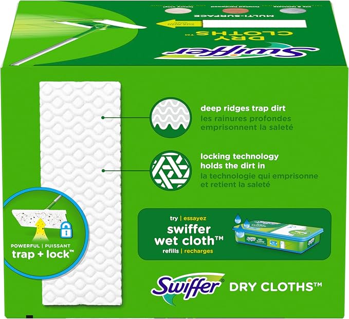 Swiffer Sweep + Mop, Dry Pads Refill, Floor Cleaner, Cleaning Cloths, Lavender, 32ct