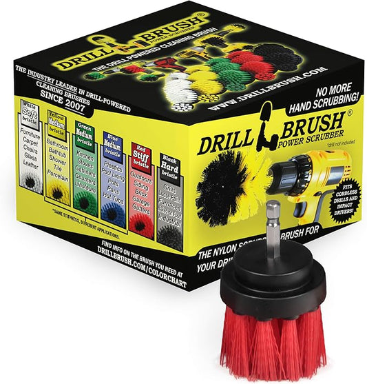 Outdoor Cleaning Brushes - Stiff Bristle Deck Scrubbing Brush - Concrete Scrub Brush - Bird Baths Cleaning Tool - Garden Statues Cleaning Equipment - Granite Headstone Restoration Brush - Siding Brush