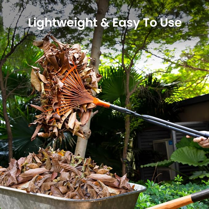 Leaf Grabbers for Yard Work, Leaf Picker Upper Grabber with Long Steel Handle & Wide Steel Claw, Cushioned Grip, Leaf Pickup Tools for Leaves, Lawn Clippings, Twigs Yard Waste