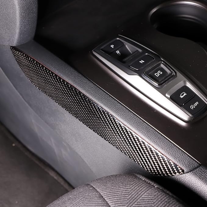 Center Console Gear Control Panel Side Trim Cover for Honda Pilot 2016-2022/ Ridgeline 2017-2023/ Passport 2019-2023, Center Console Trim Strip Cover, Carbon Fiber (Center Shifter Side Panel Sticker)