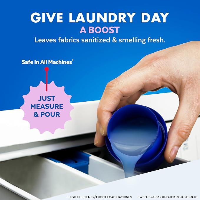 Lysol Disinfectant Laundry Sanitizer & Scent Booster, Laundry Detergent Additive, Color Safe Bleach Alternative, Laundry Odor Eliminator, Kills Bacteria & Viruses, Lavender Scent, 90 Fl Oz