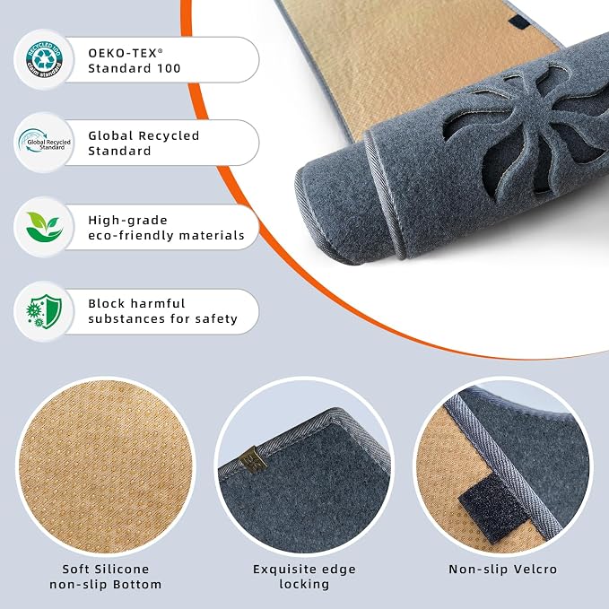 Dashboard Cover Dash Mat Fit for Fo-rd Fiesta 2019-2009 (Without (NAV) Navigation Models),Car Dash Board Mat Anti-Glare Carpet,Non-Slip Pad Sunshield Protector (Grey)