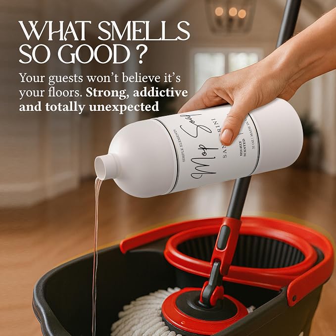 Mop Soap Highly Scented Fragrance, Long Lasting Luxury Floor Cleaner for Hardwood, Tile, Laminate & Stone, Low Suds No Residue Formula, All Mop Types, Made in USA, 32oz Monaco Bay Fragrance