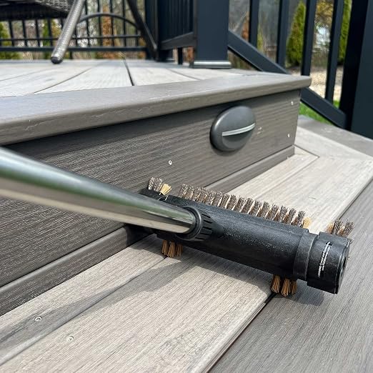 CD1601 Outdoor Patio Scrub Brush – Heavy-Duty Stiff Bristles with Telescopic Aluminum Handle – Ideal for Decks, Patios, Concrete, and Garage Floors