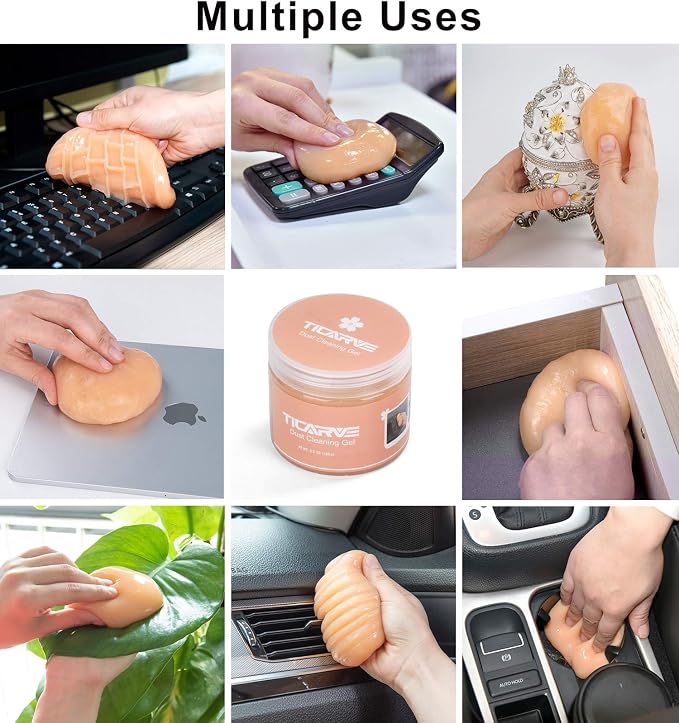 TICARVE Cleaning Gel for Car Detail Putty Cleaning Gel Auto Detail Tools Car Interior Cleaner Cleaning Mud Dust for Cars and Keyboard Cleaner Gel Clean Slime Reusable Car Vent Cleaner | Car Interior Cleaner Cleaning Slime Auto Detail Tools Putty Dust R...