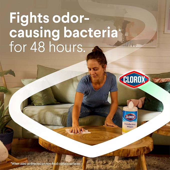 Clorox Disinfecting Cleaning Wipes Flex Pack, Bleach Free, Crisp Lemon, 75 Count (Pack May vary)